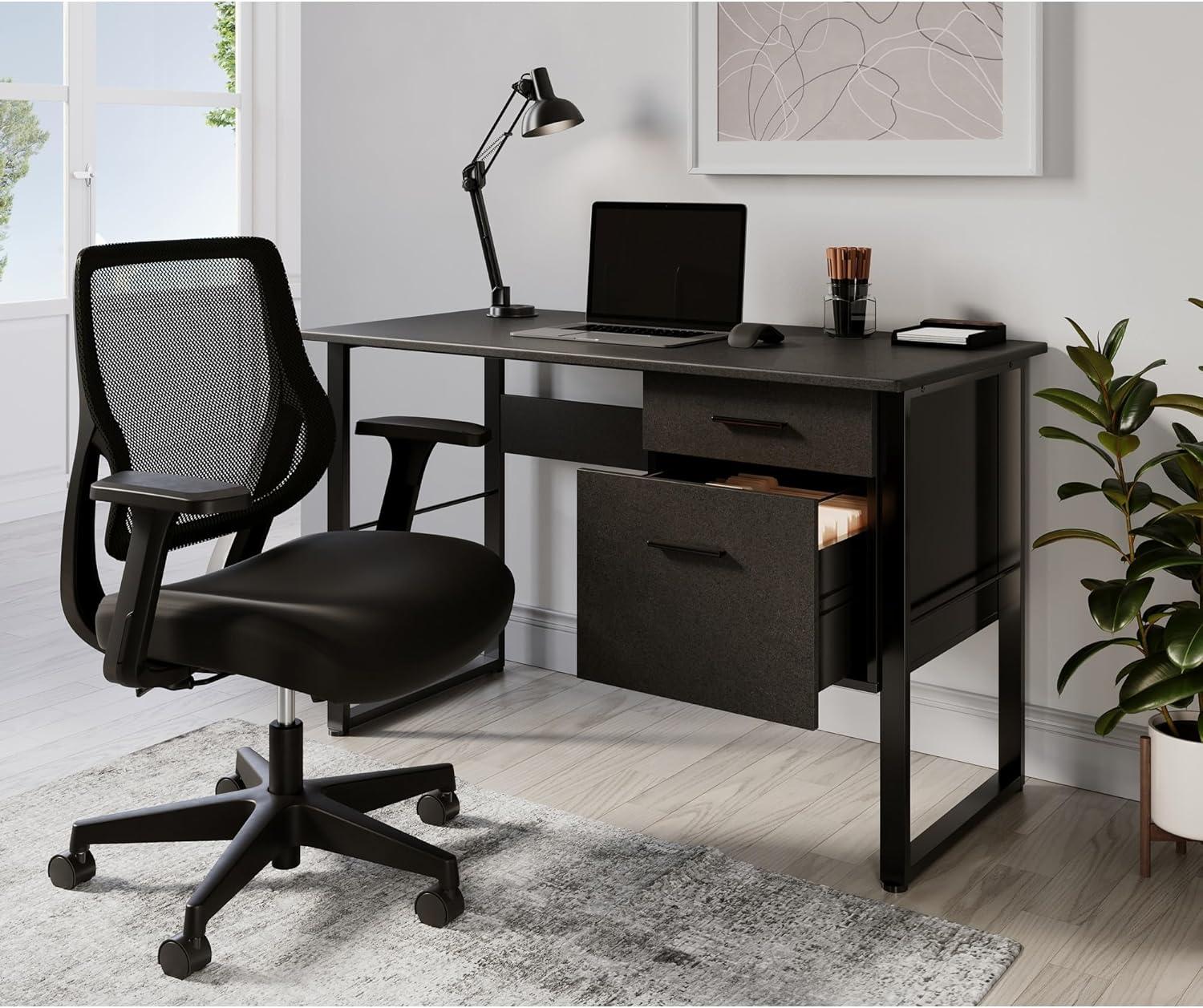 Sensi Black Mesh and Fabric Low-Back Task Chair