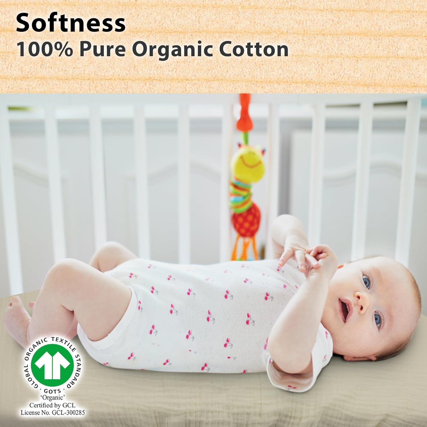 Bublo Baby Baby Muslin Bassinet Sheet Set, 3 Pack Organic Cotton Universal Fitted Bedding Cover for Oval, Hourglass & Rectangle Bassinet Mattress, Fitted Sheets Size 32 x 16 x 4 Inches