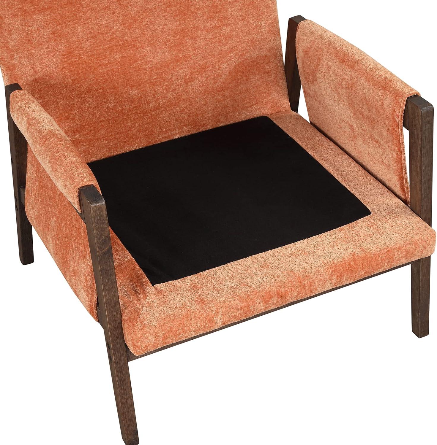 Roundhill Furniture Kelly Mid-Century Modern Velvet Accent Armchair, Orange