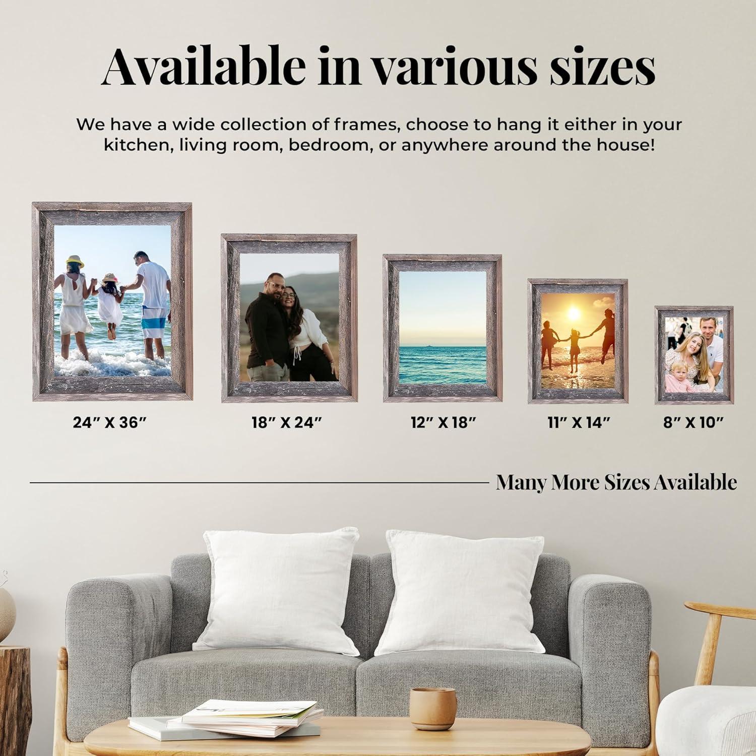 Millwood Pines Kattan Weathered Gray Wood Beveled Picture Frame