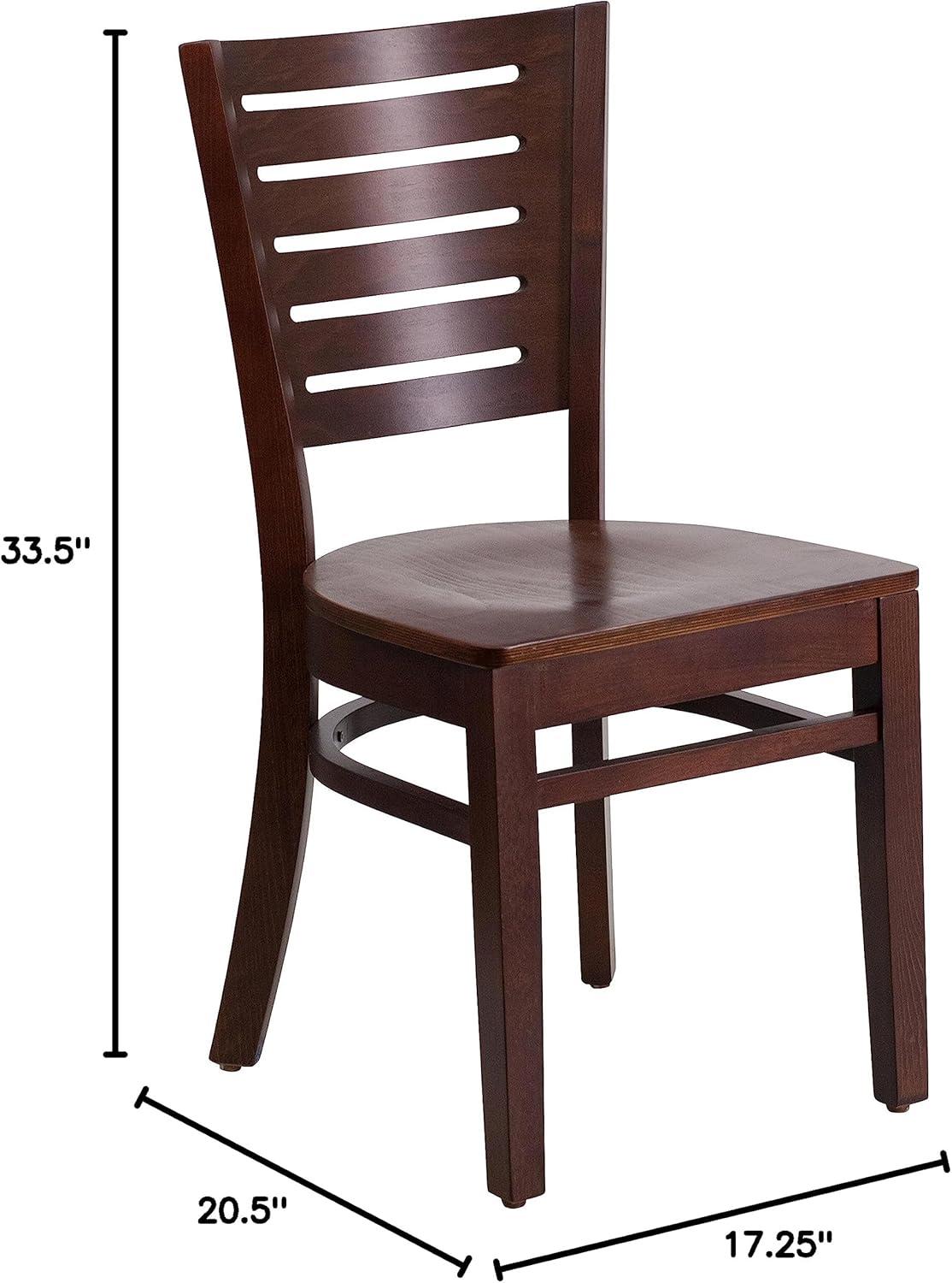 Flash Furniture Darby Series Slat Back Walnut Wood Restaurant Chair