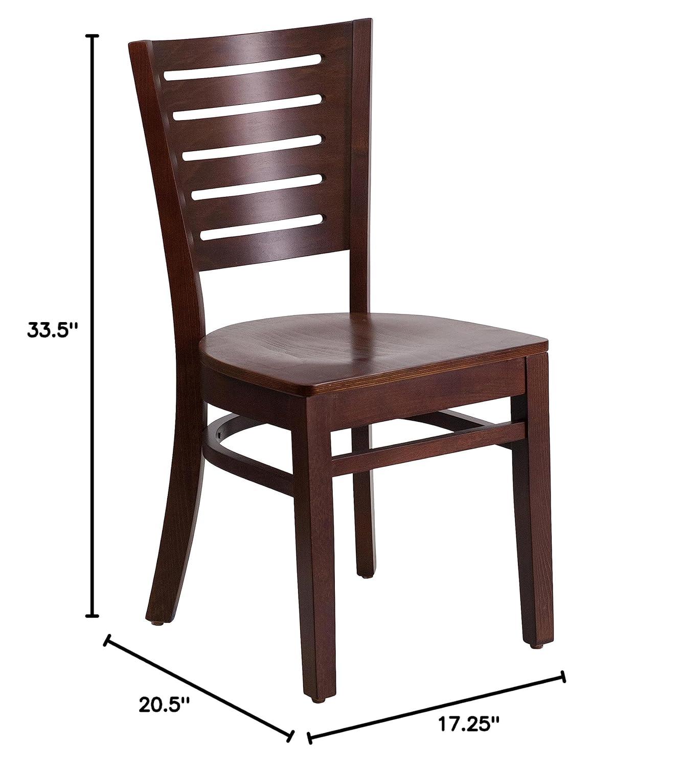 Flash Furniture Darby Series Slat Back Walnut Wood Restaurant Chair