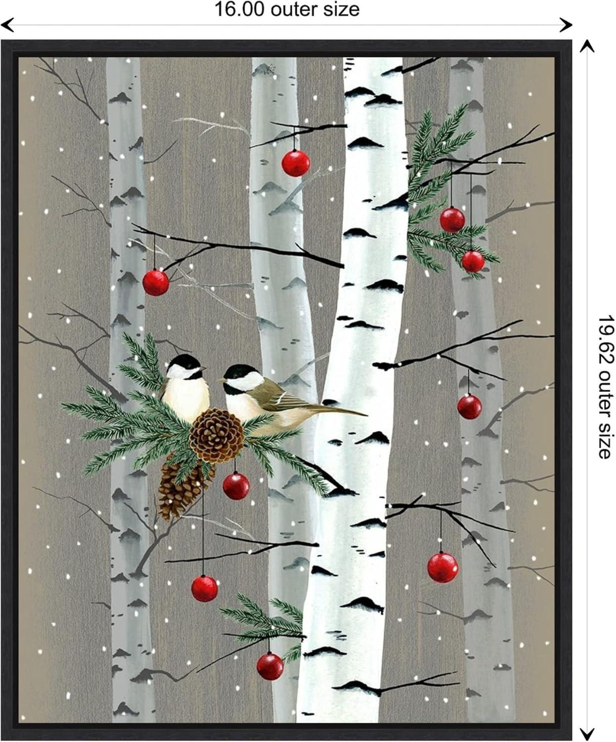 Amanti Art Birch Birds II by Grace Popp Canvas Wall Art Print Framed 16 x 20-in.