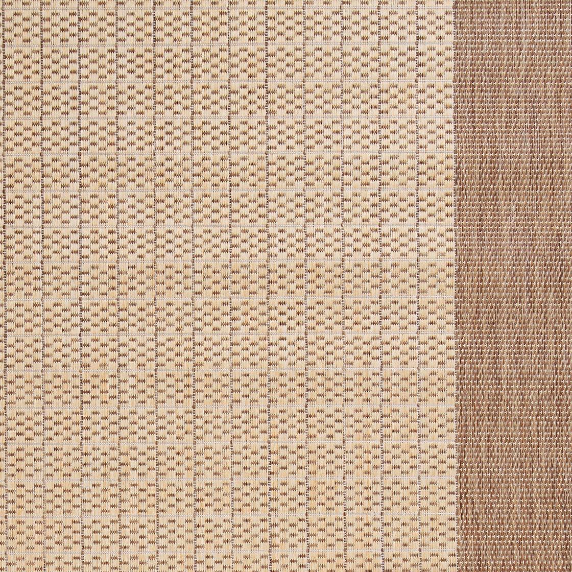 Couristan Recife Checkered Field Indoor / Outdoor Area Rug, Natural- Cocoa, 7'6" Round