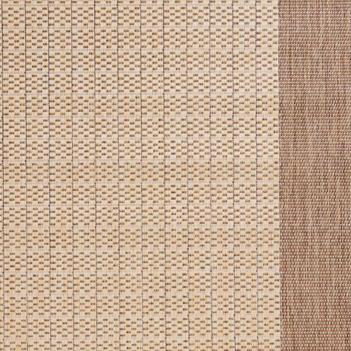 Couristan Recife Checkered Field Indoor / Outdoor Area Rug, Natural- Cocoa, 7'6" Round