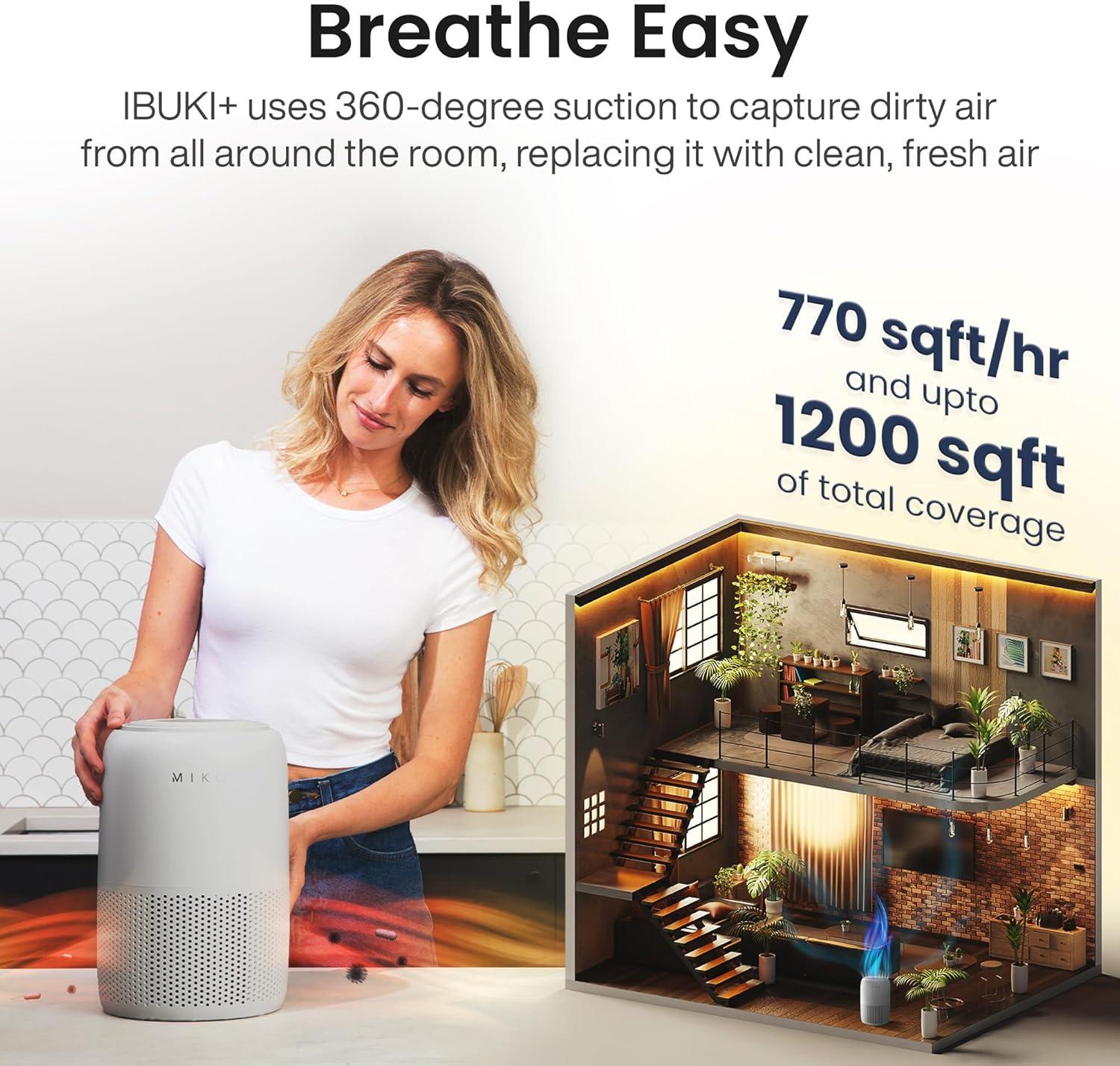 Miko HEPA Smart Air Purifier up to 770 Sqft - App Controlled