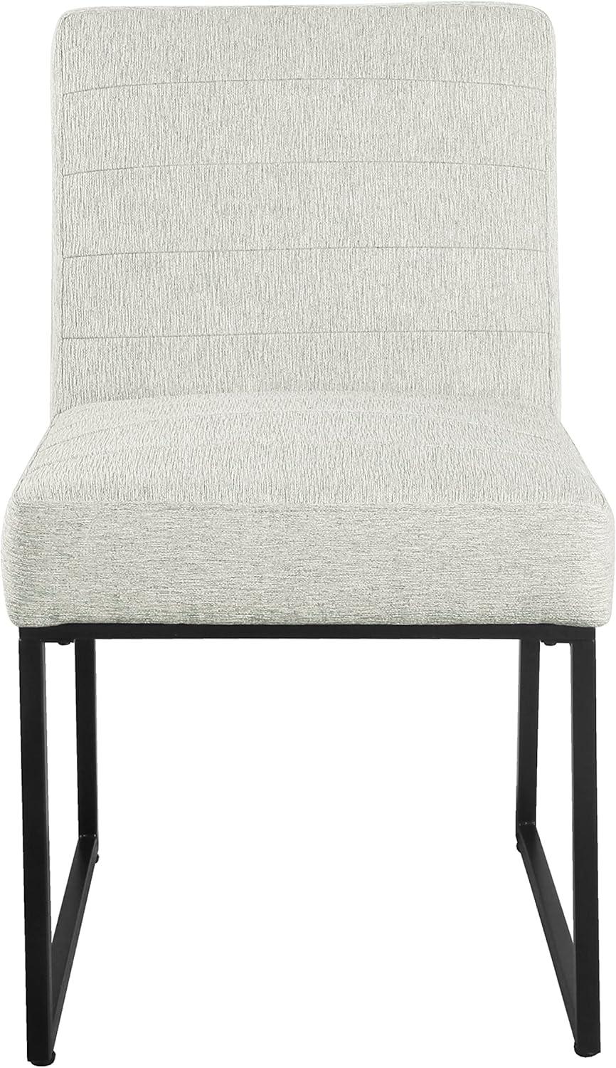 Channeled Metal Dining Chair: HomePop Modern Espresso Legs, Polyester Upholstery, 250lb Capacity