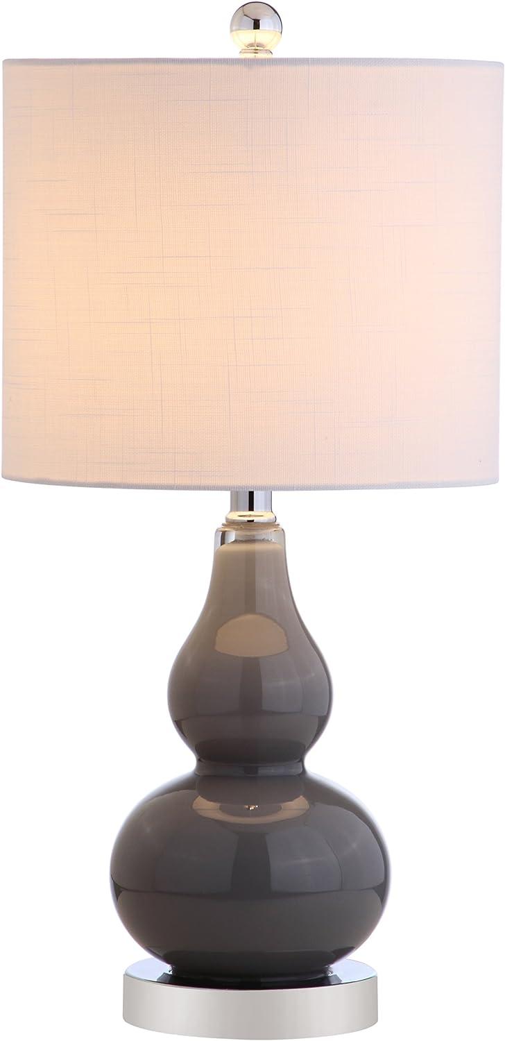 Ava Modern Mini LED Table Lamp with White Linen Shade