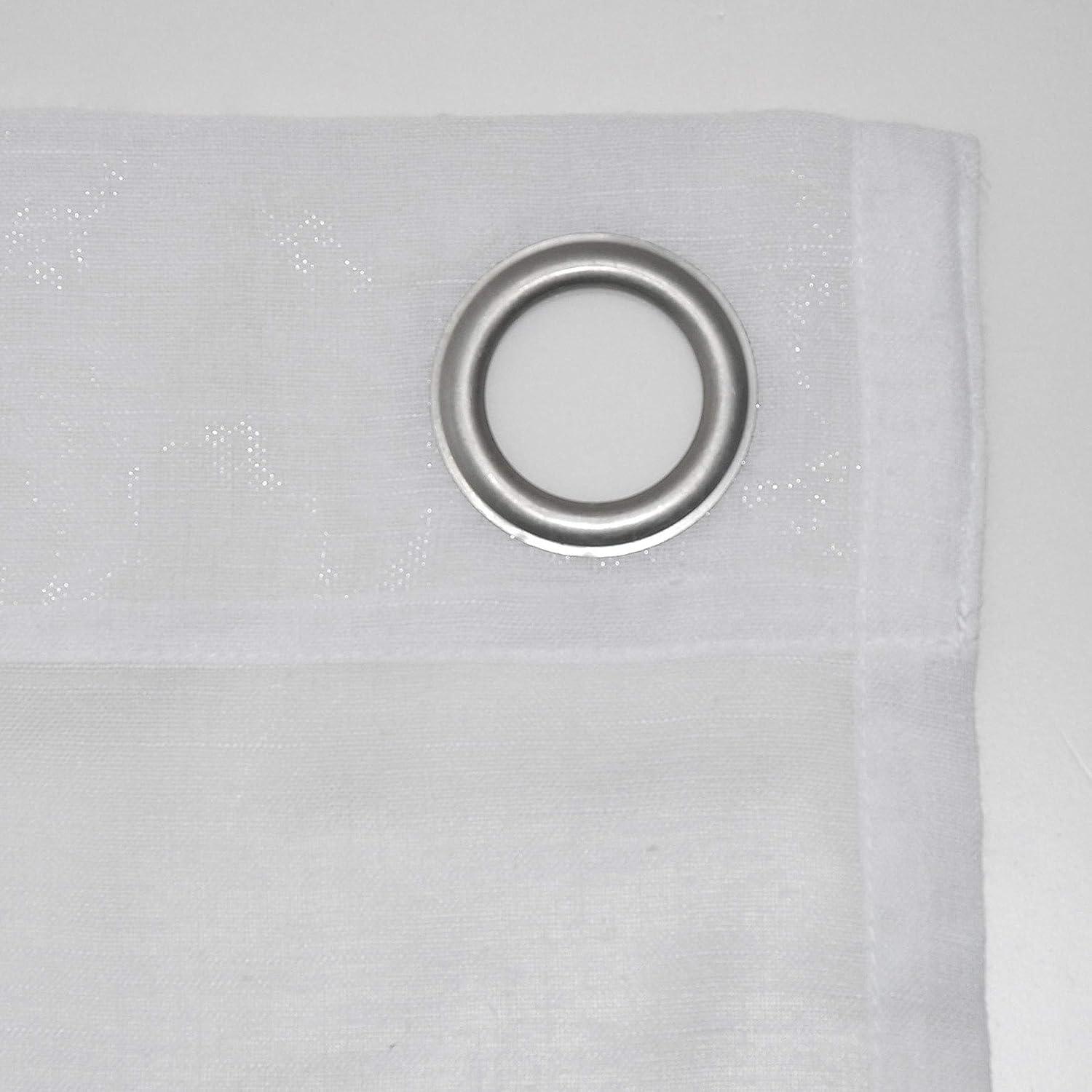 95"x52" Slub Textured Linen Blend Grommet Top Curtain White - Archaeo: Modern Light Filtering Panel