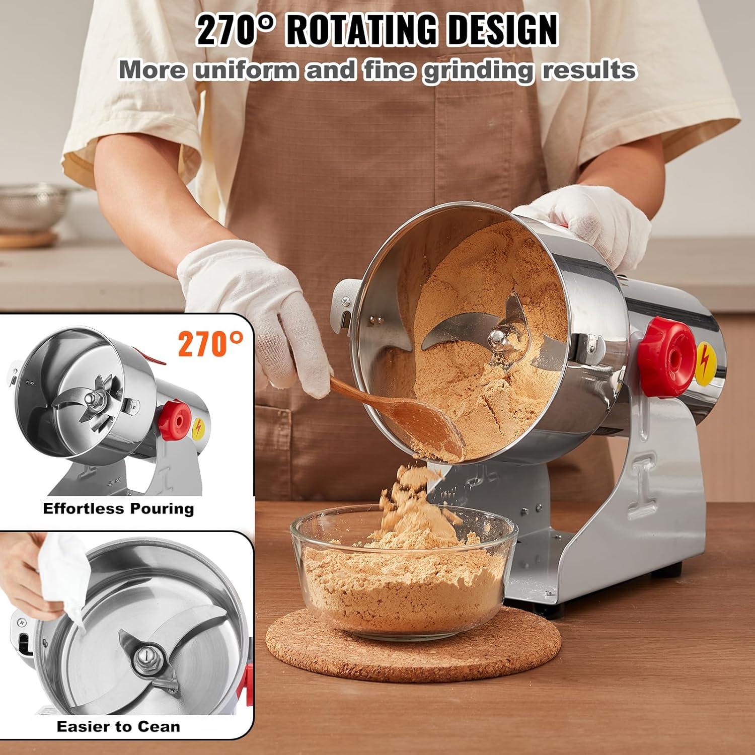 VEVOR 1000g Commercial Spice Grinder Electric Grain Mill Grinder High Speed
