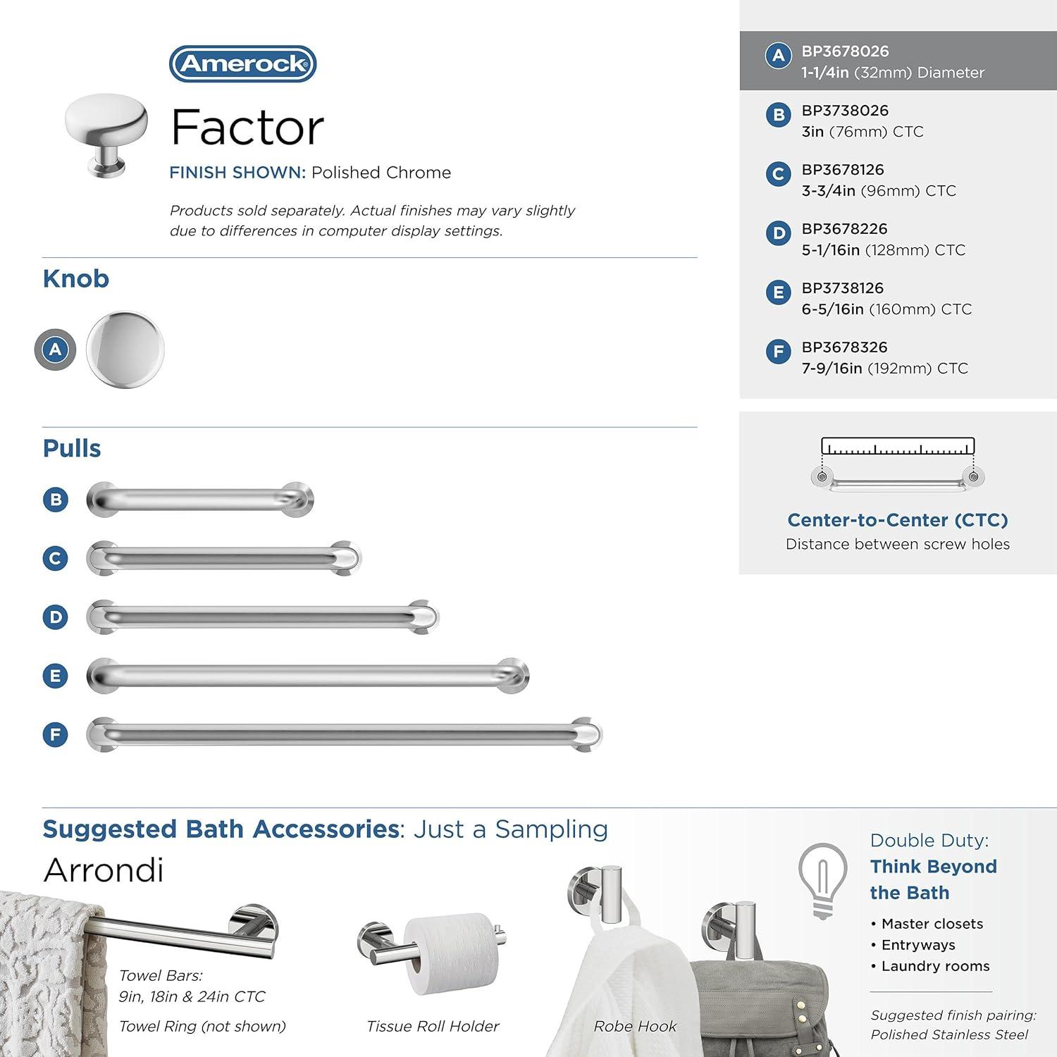 Factor 1 1/4" Diameter Round Knob