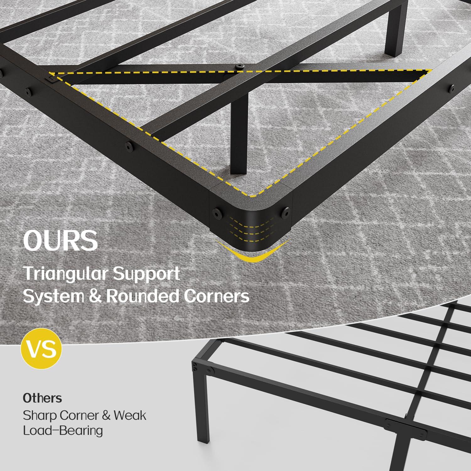 Alwyn Home Floating Bed Frame With Led Lights Metal Platform Bed, No Squeak