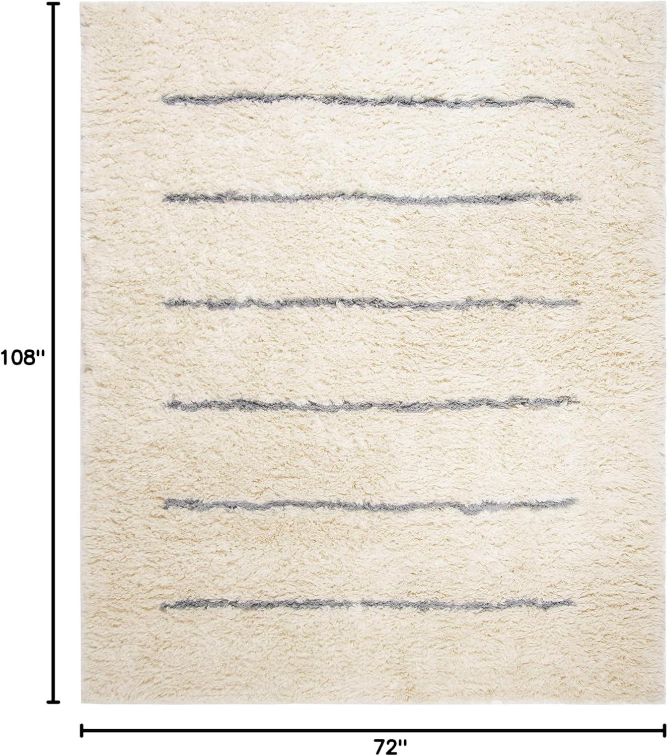 SAFAVIEH Kenya Siomha Striped Area Rug, Ivory/Black, 3' x 5'
