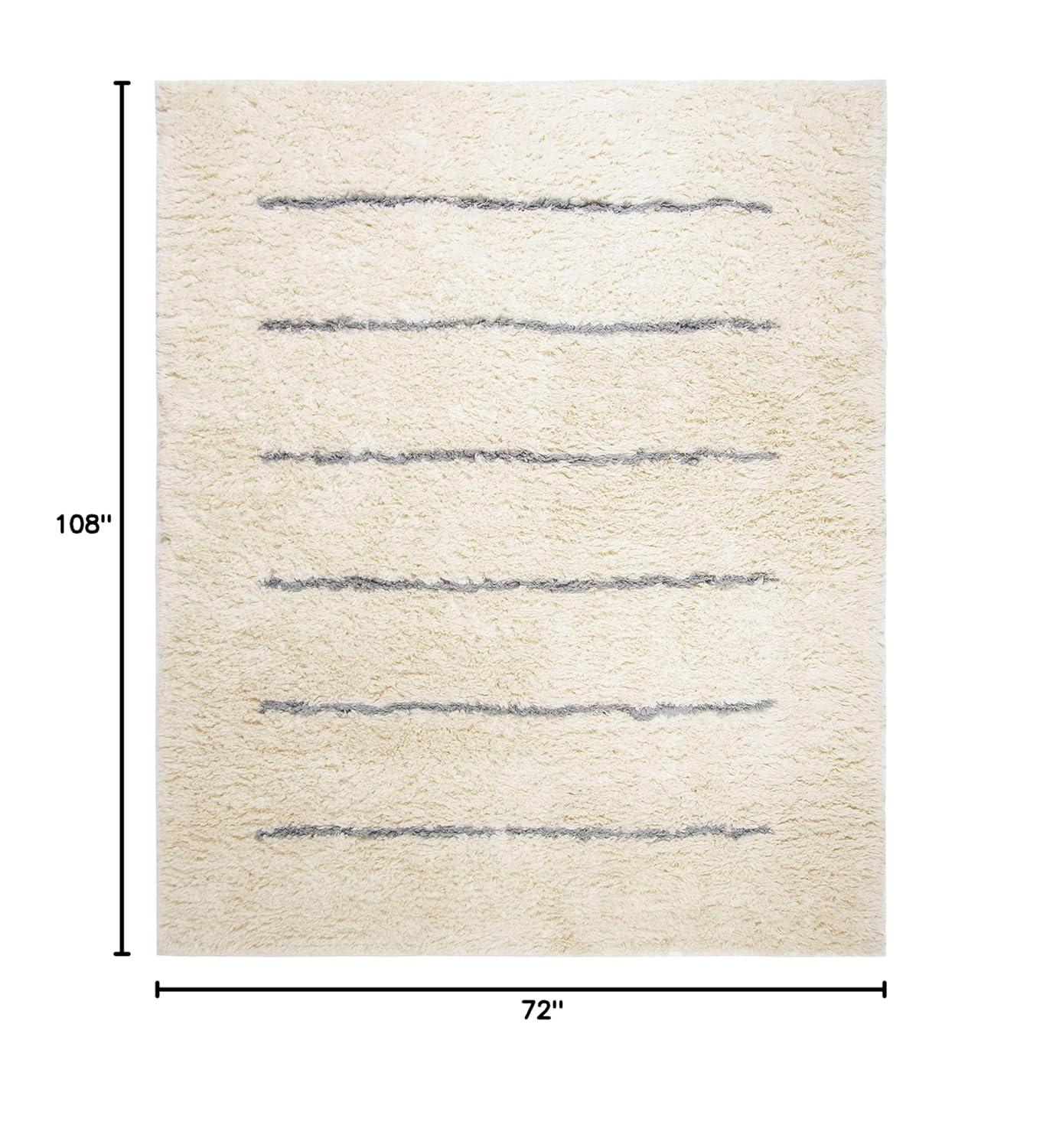 SAFAVIEH Kenya Siomha Striped Area Rug, Ivory/Black, 3' x 5'