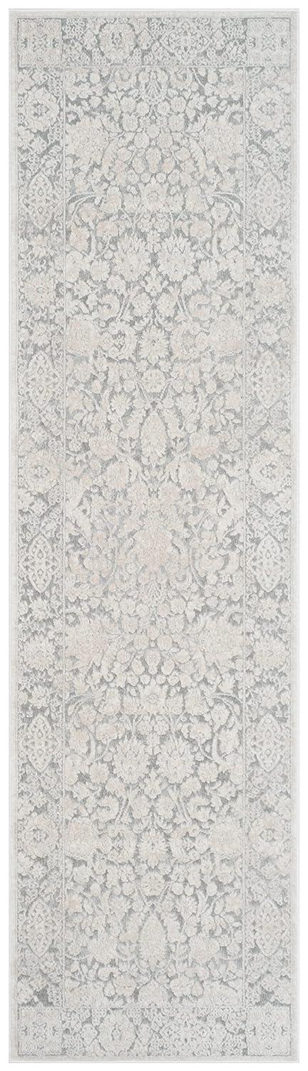 Reflection RFT667 Power Loomed Indoor Runner Rug - Light Grey/Cream - 2'3"x8' - Safavieh.