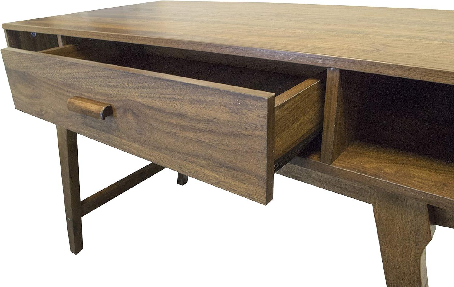 Mid Century Danish Walnut Wood Desk with Drawer