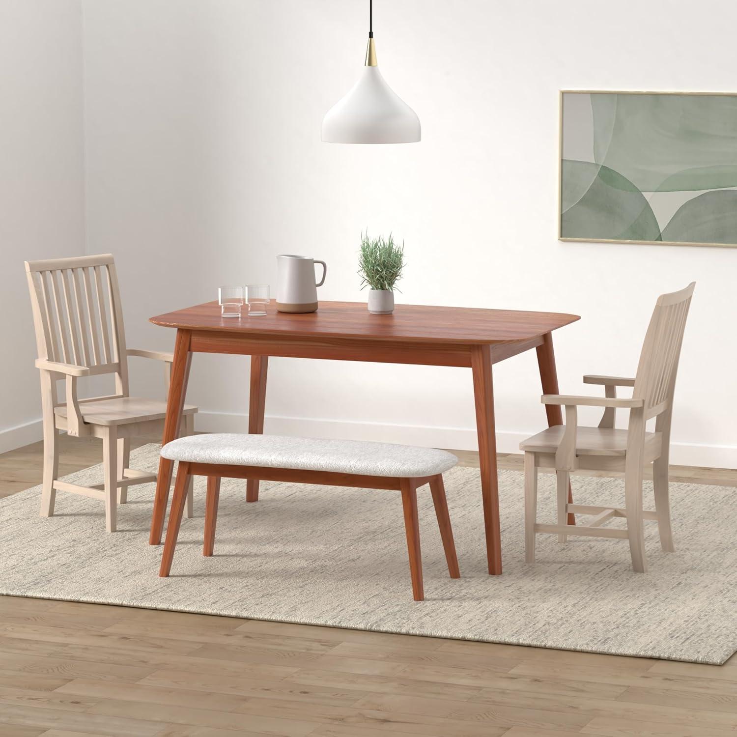 Mission Side Chair with Arms Unfinished - International Concepts: Solid Wood, Slat Back, Kitchen Furniture