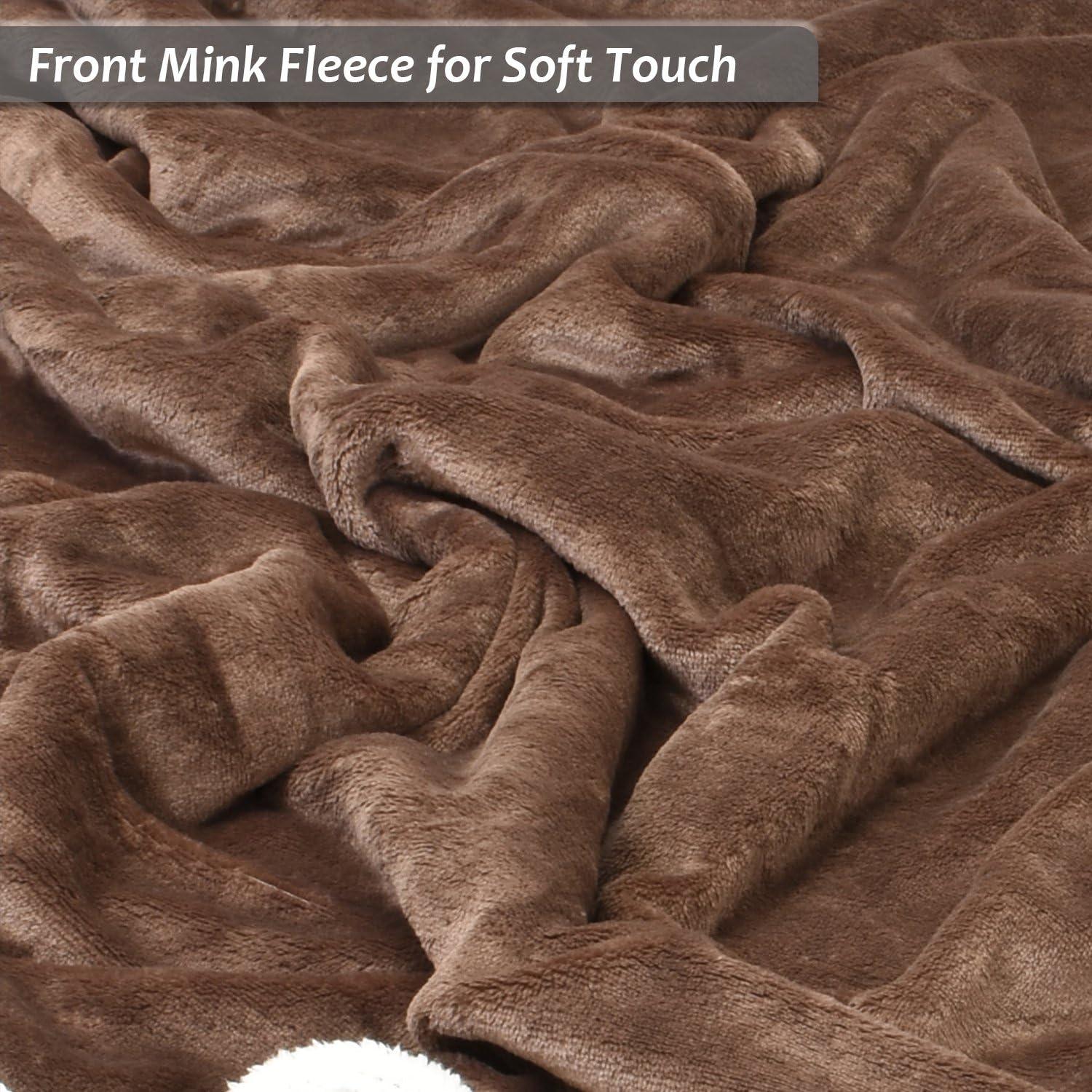 Catalonia Fleece Throw Blanket, Super Soft Mink Plush Couch Blanket, TV Bed Fuzzy Blanket, Fluffy Comfy Warm Heavy Throws, Comfort Caring Gift, Blue
