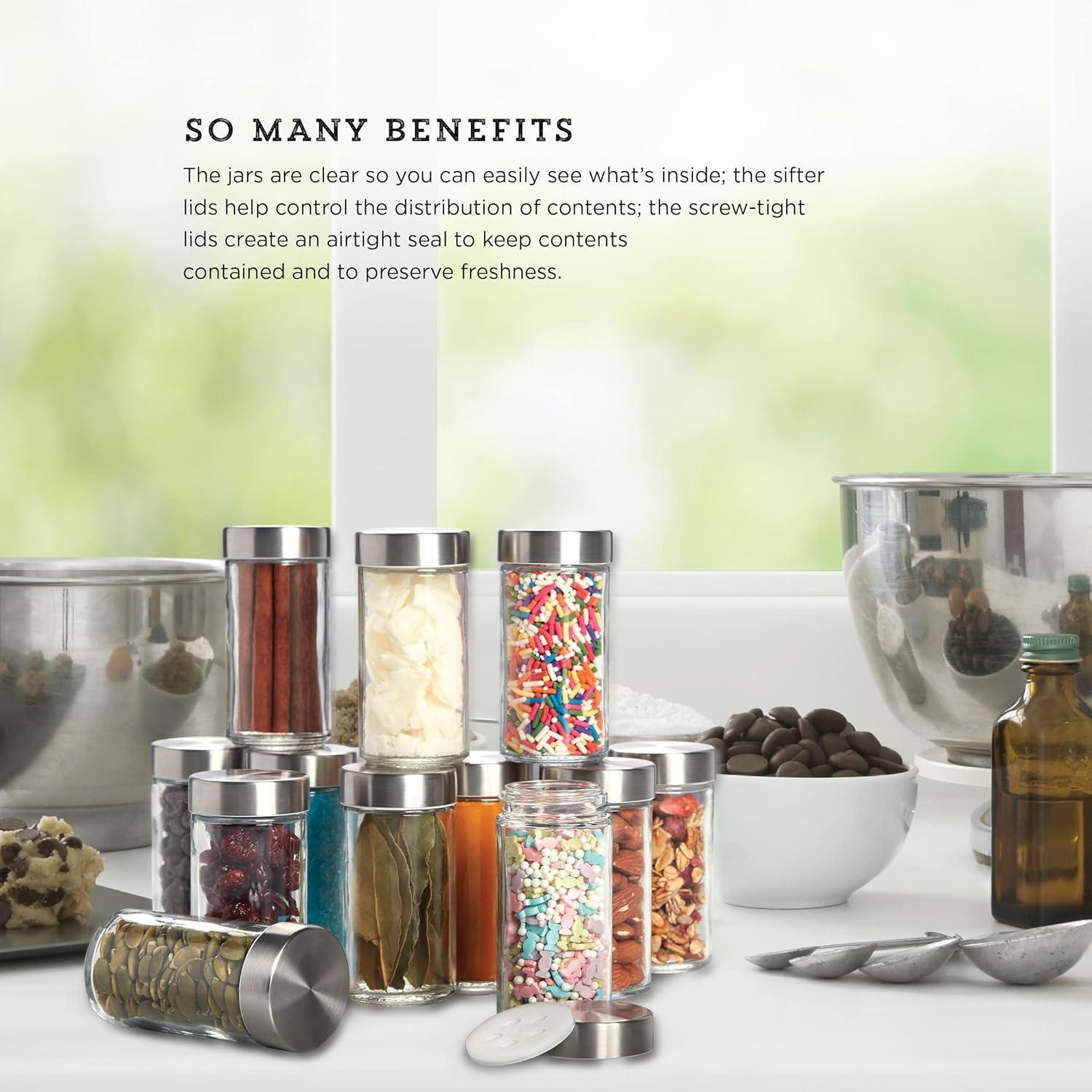 Kamenstein Kamenstein Empty Jars With Silver Cap, 3-Ounce (Set of 12)