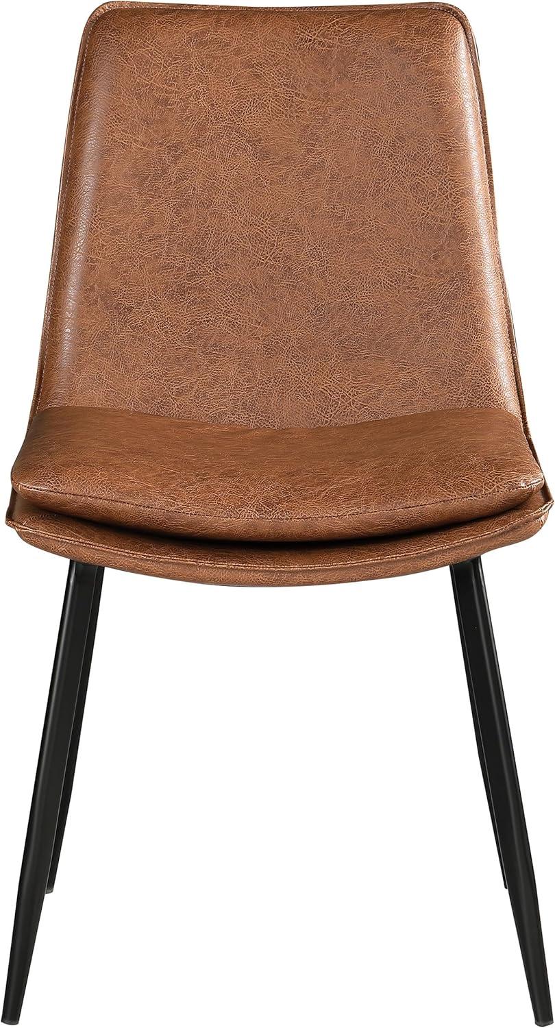 Coaster Ortega Faux Leather Padded Seat Dining Side Chair Coffee