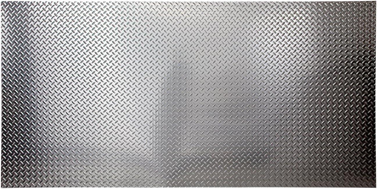 Brushed Aluminum Diamond Plate Decorative Vinyl Wall Panel