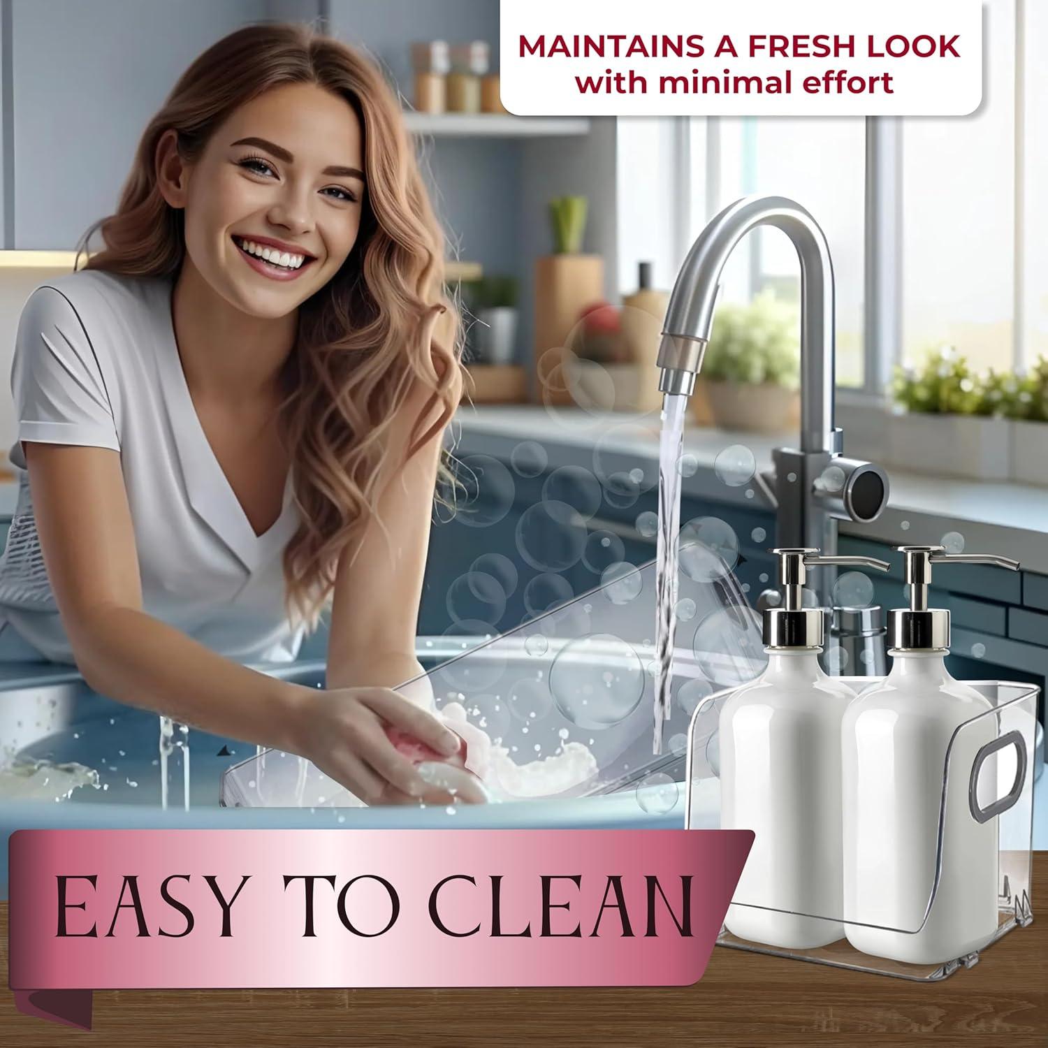 Skywin Stackable Clear Storage Bins For Pantry (2 Small + 2 Large) - Clear Acrylic Organizers and Storage Bin For Kitchen’s Shelf, Cupboard, or Cabinet - Clear Containers for Organizing Snacks