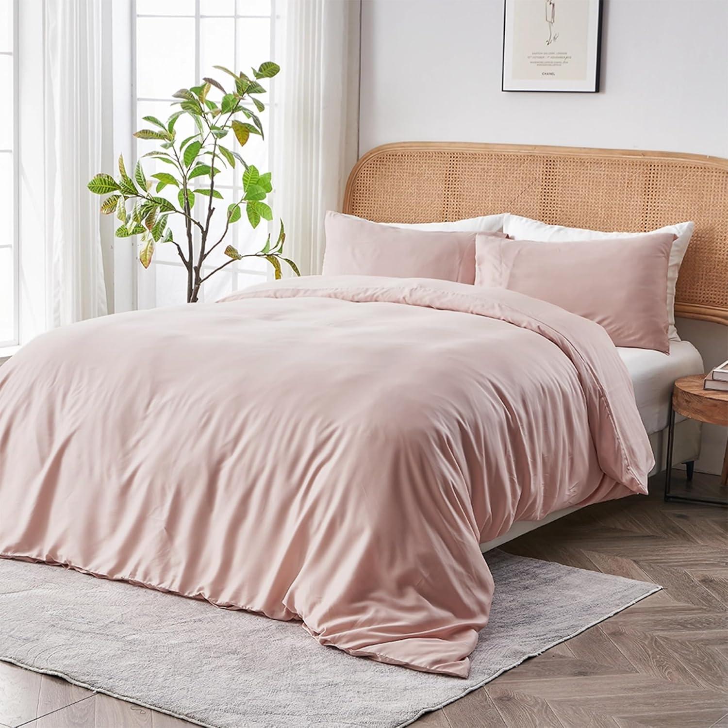 Blush Twin/Twin XL Lyocell Eucalyptus Duvet Cover