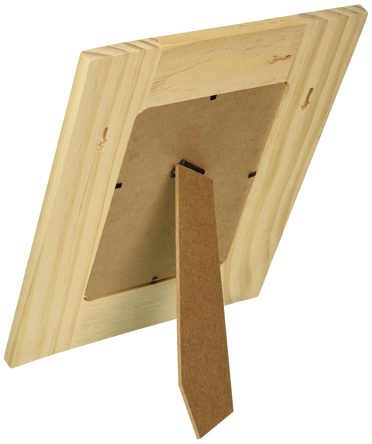 Plaid Unpainted Wood Surface, Wood Frame, 1 Piece, 5" x 7"