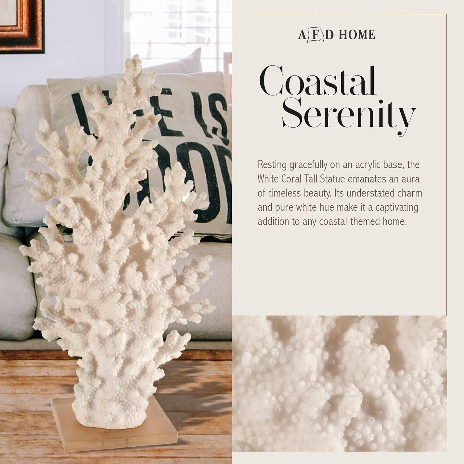 AFD HOME White Coral with Acrylic Base Tall