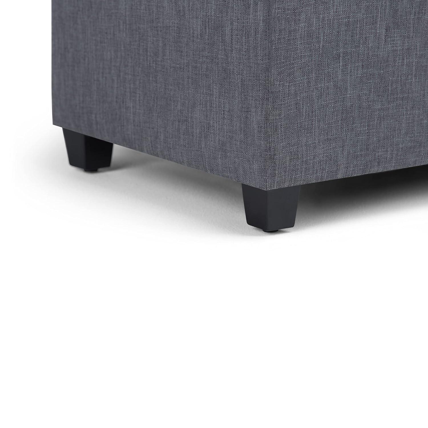 Simpli Home Sienna 33"W Upholstered Storage Ottoman Bench with Lift-Up Tufted Top
