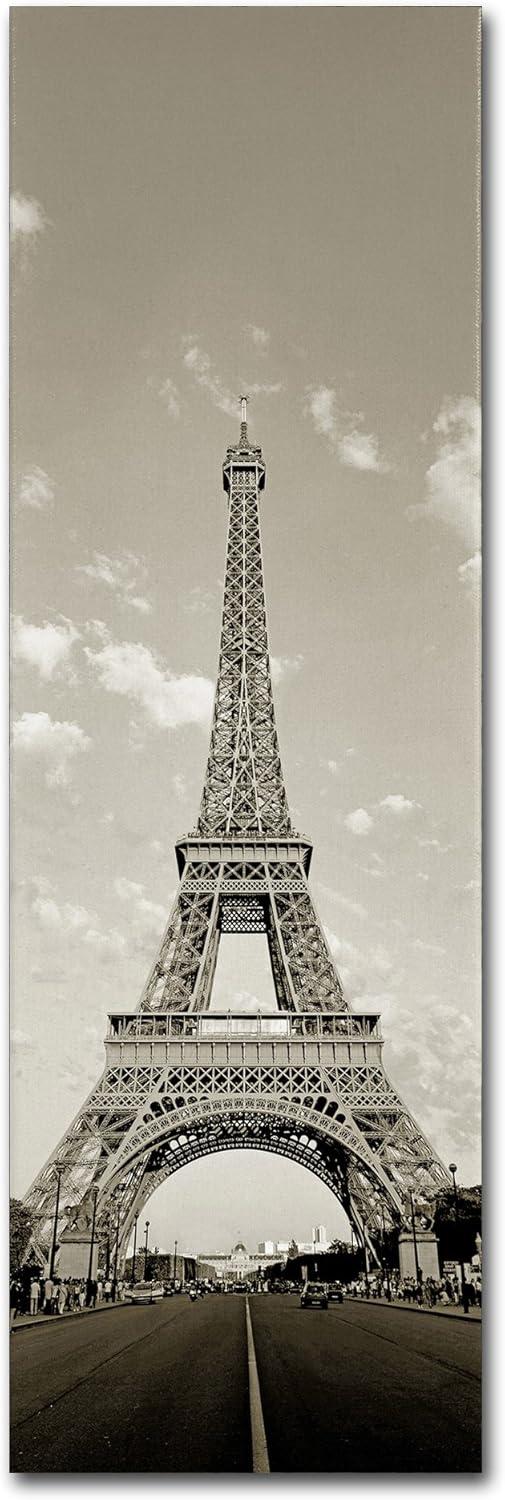 Paris Eiffel Tower Vertical Black and White Canvas Art