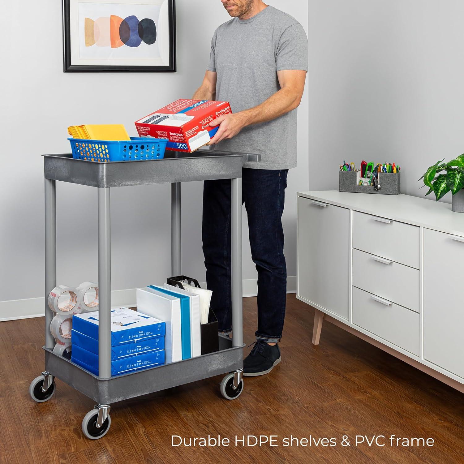 Stand Steady 18" x 24" Tubstr Two Shelf Tub Utility Cart - Gray