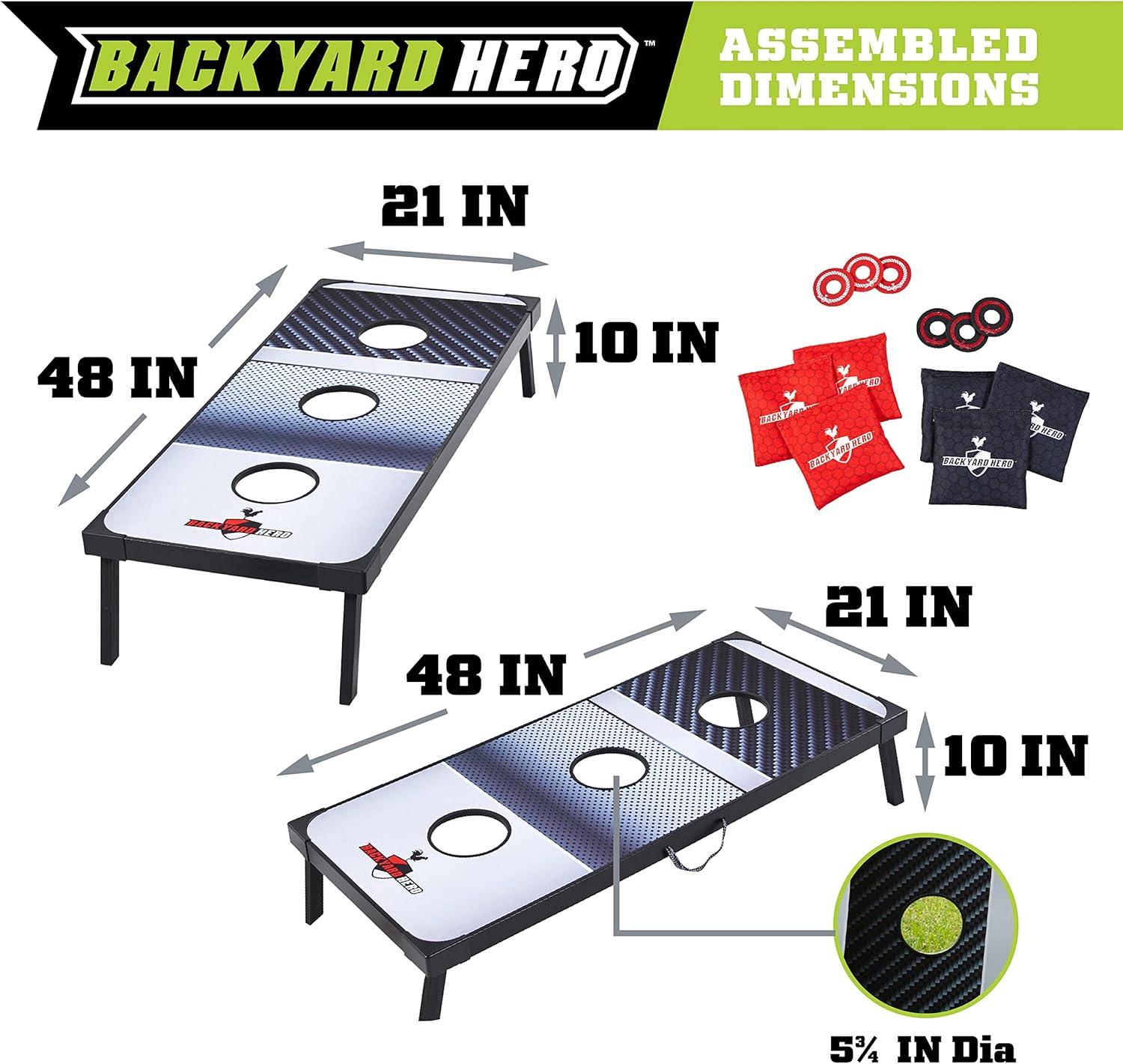 Backyard Hero Backyard Hero 48" Tailgate Combo Bean Bag Toss and Washer Toss Games