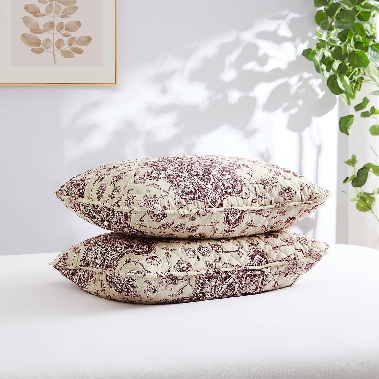 Southshore Fine Living Oversized Persia Lightweight 3-Piece Quilt Set Eggplant Full / Queen