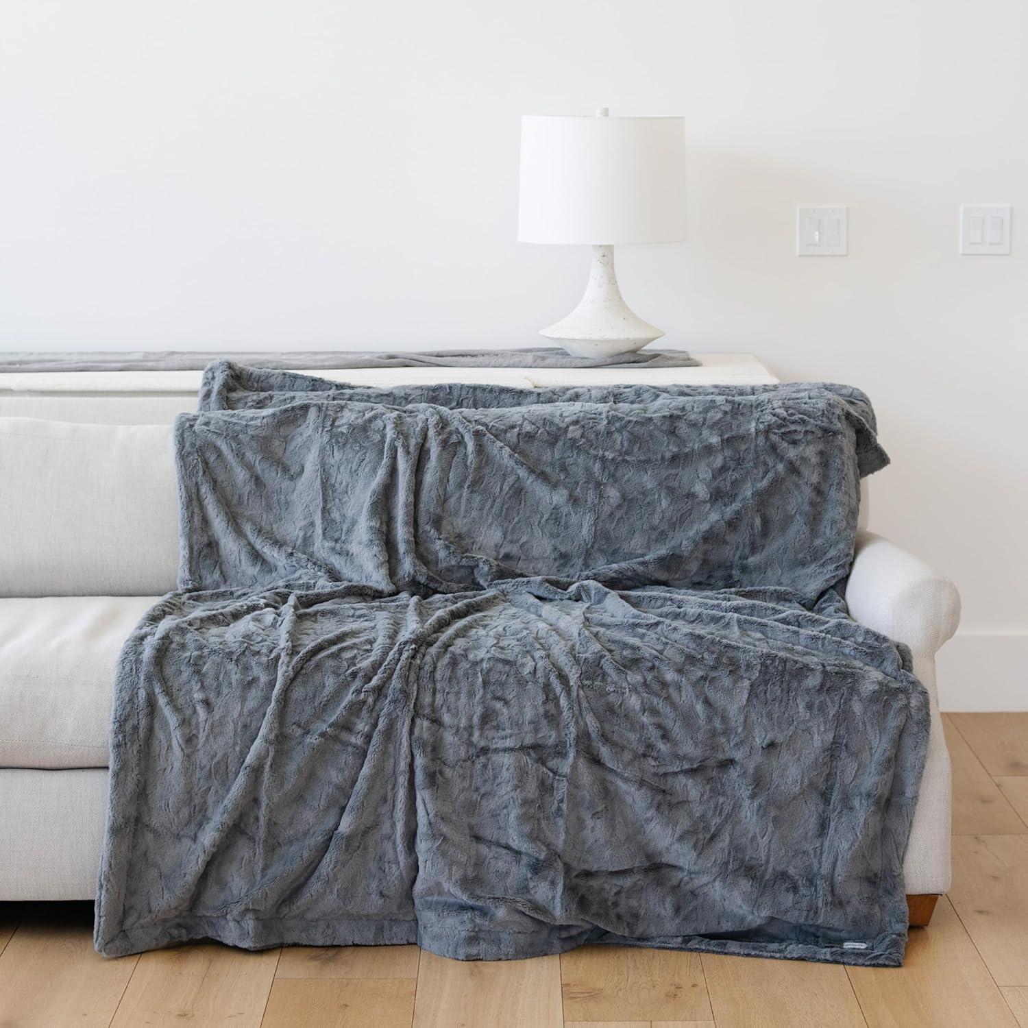 Graced Soft Luxuries Double Sided Faux Fur Throw Blanket, Multiple Colors