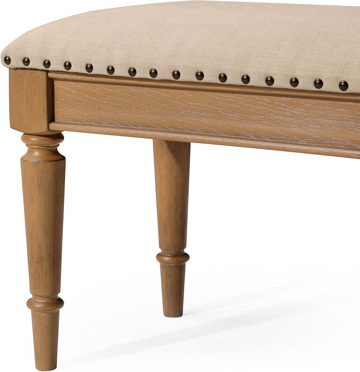 Maven Lane Elizabeth Traditional Upholstered Wooden Bench