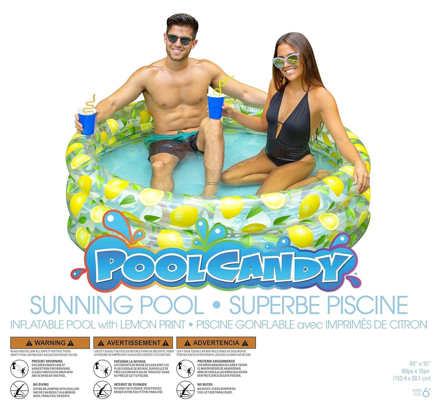 HeSLehs Lemon Print Designer Sunning Pool