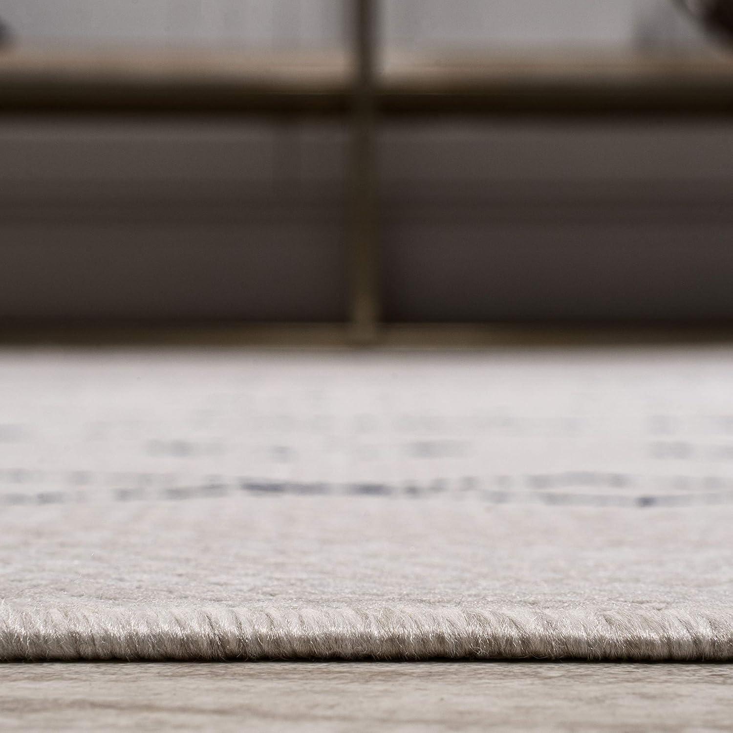 2'x10' Boho Moroccan Indoor/Outdoor Runner Rug, Ivory/Navy - JONATHAN Y