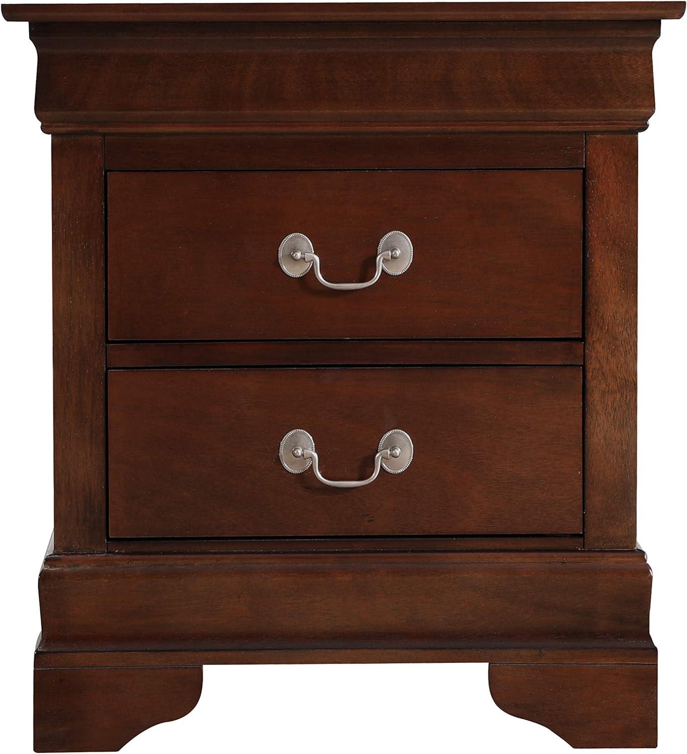 Glory Furniture Louis Phillipe 2 Drawer Nightstand in Cappuccino