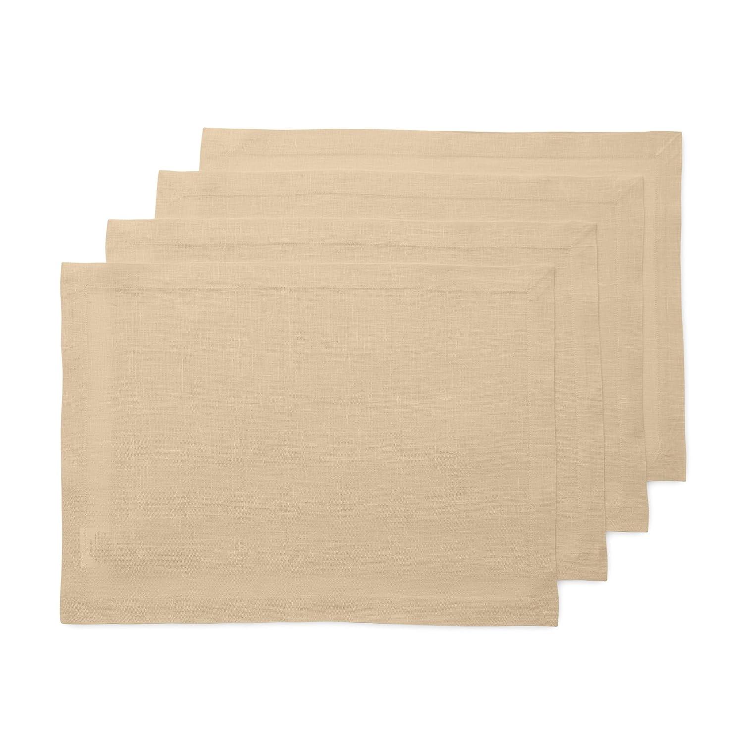 Solino Home Cotton Linen Hemstitch Dinner Napkins (Set of 4)