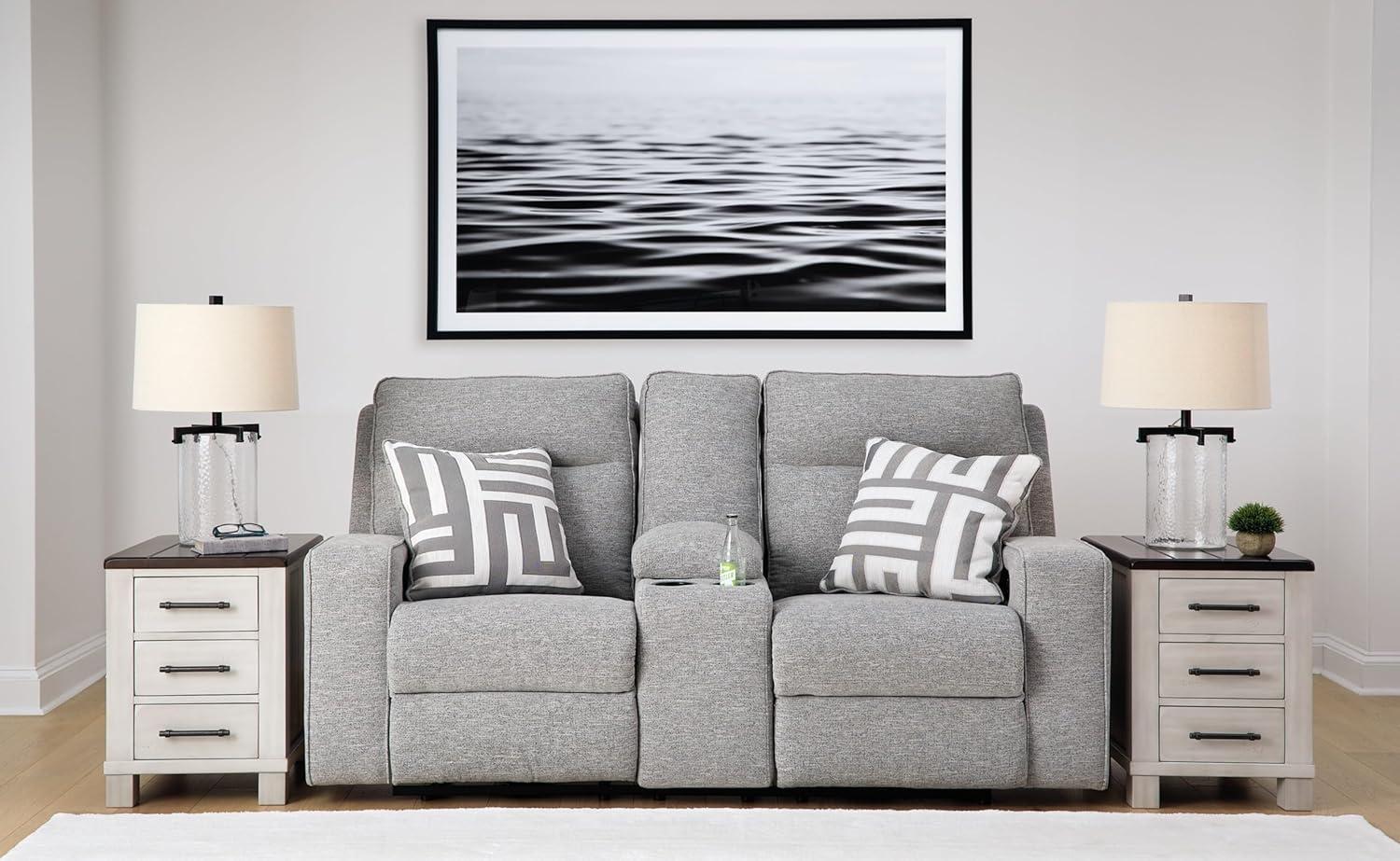 Signature Design by Ashley Biscoe Pewter Power Reclining Loveseat