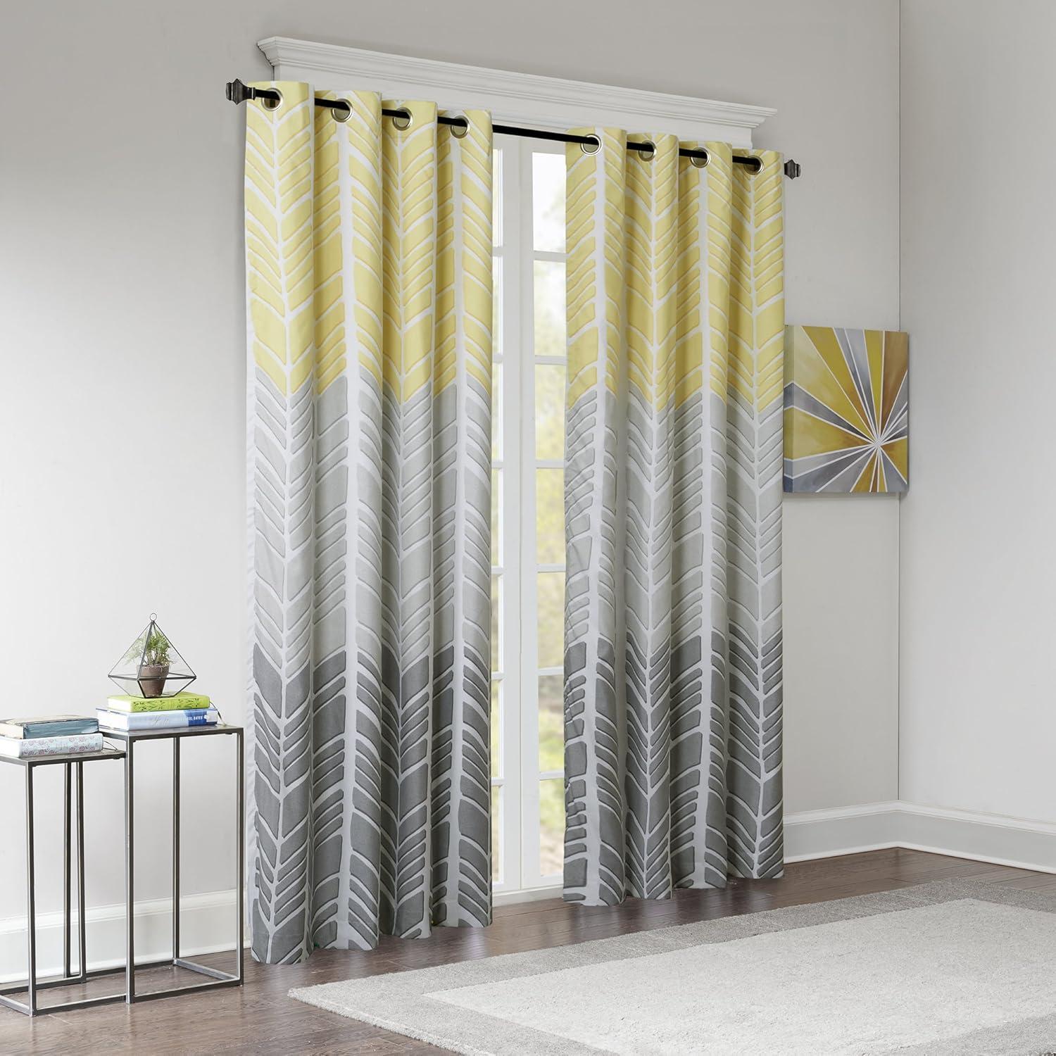 Adel Chevron Total Blackout Grommet Single Curtain Panel