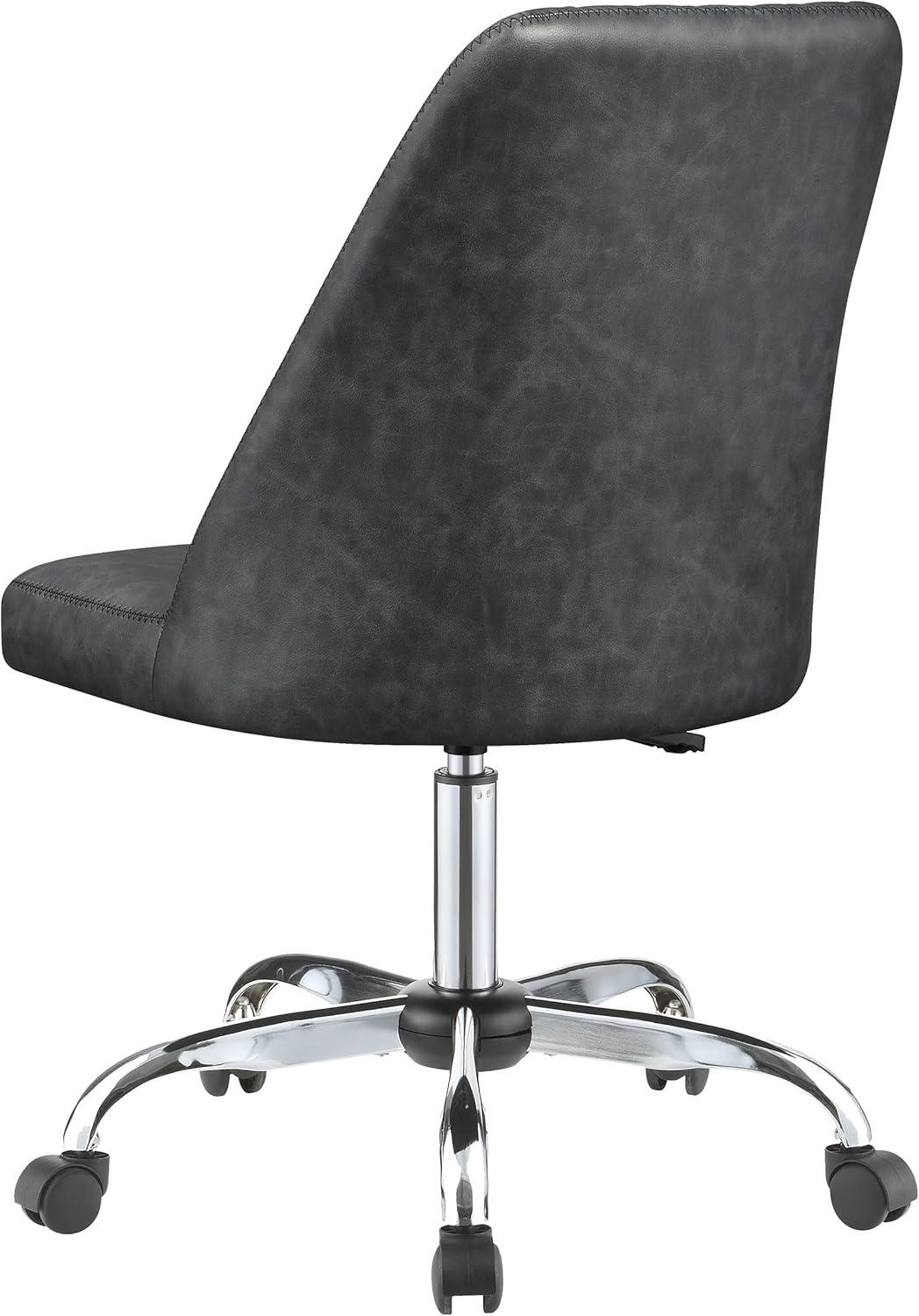 Coaster Althea Upholstered Tufted Back Faux Leather Office Chair in Gray