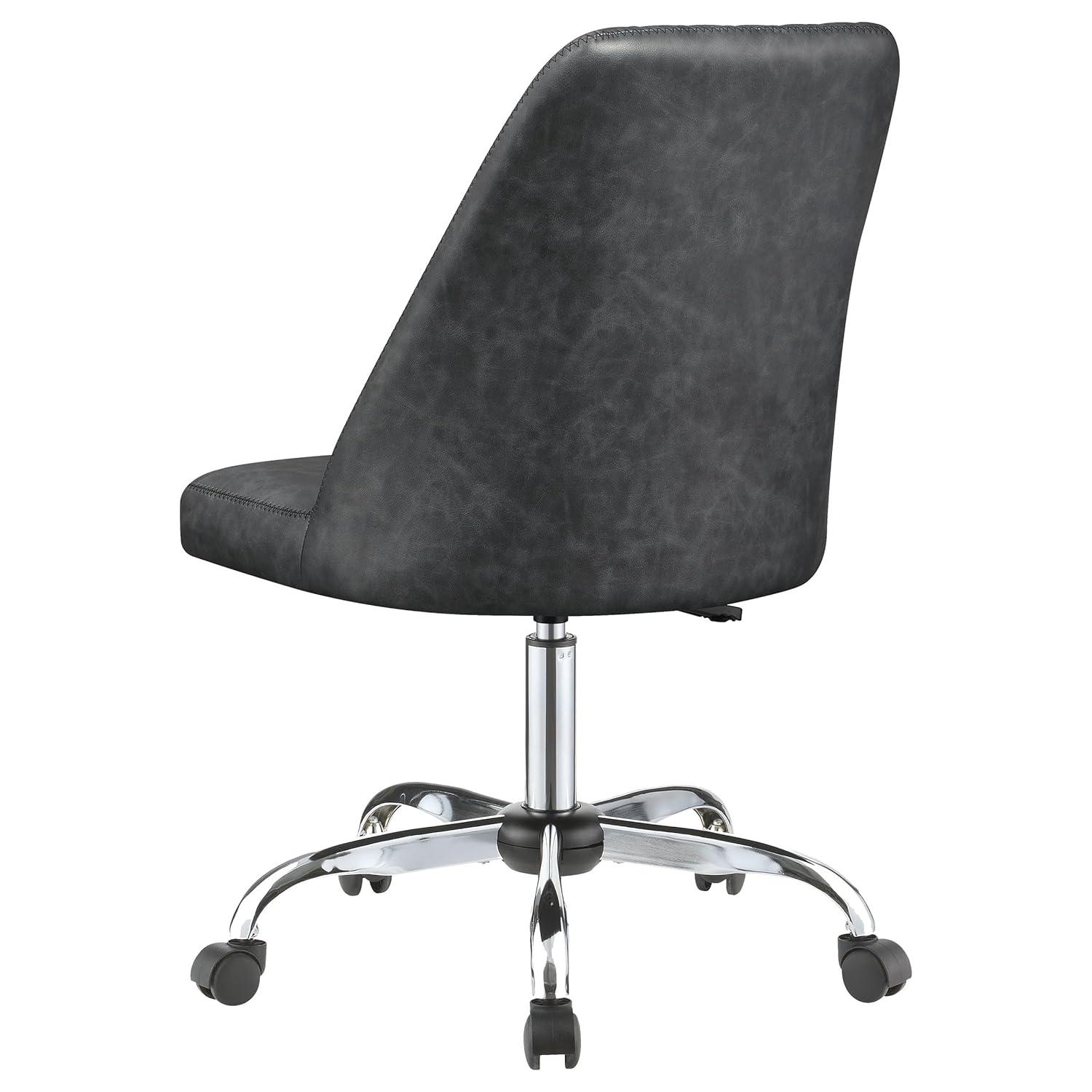 Coaster Althea Upholstered Tufted Back Faux Leather Office Chair in Gray