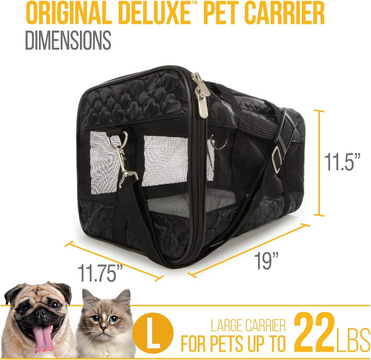 Sherpa Original Deluxe Travel Pet Carrier, Airline Approved & Guaranteed On Board - Black Lattice