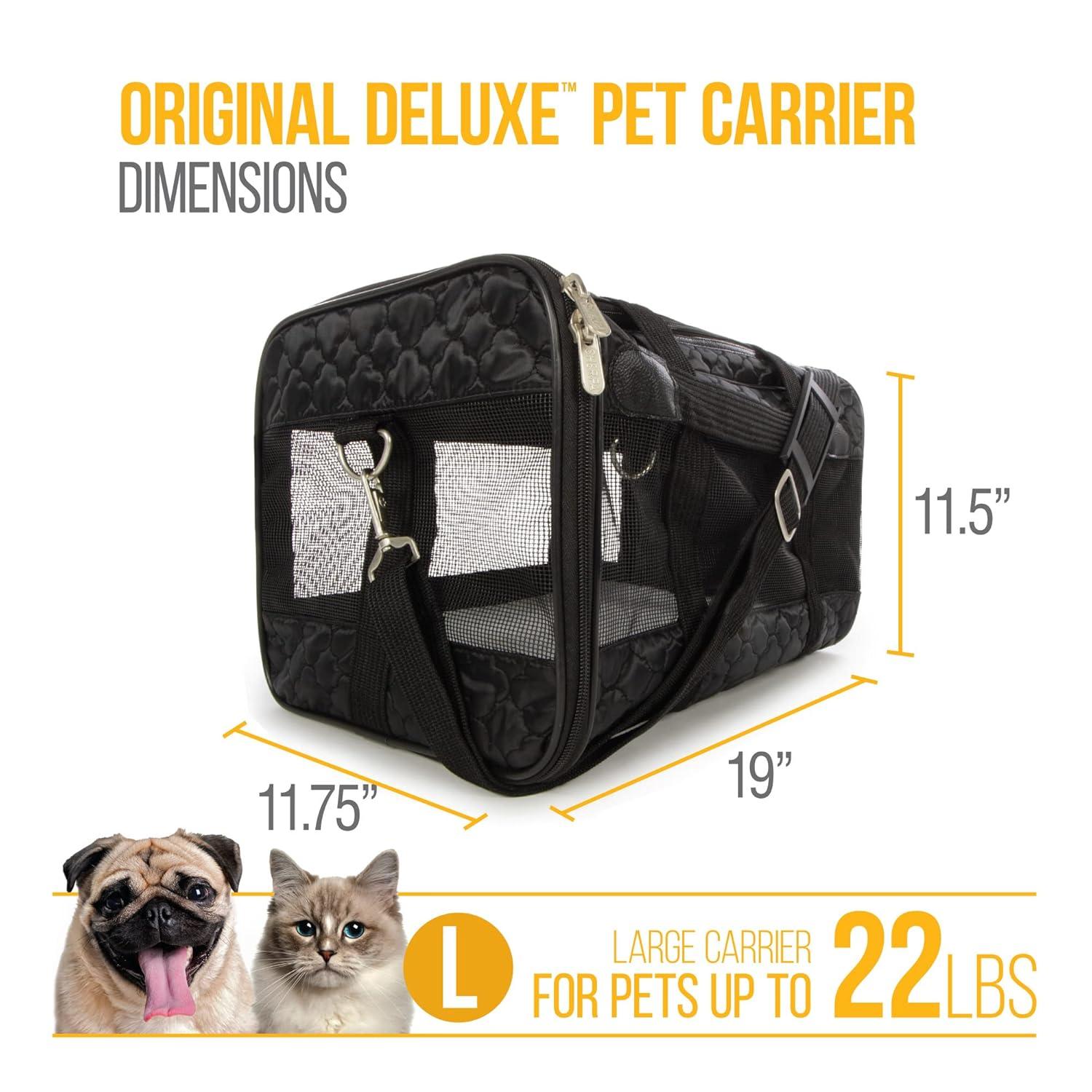 Sherpa Original Deluxe Travel Pet Carrier, Airline Approved & Guaranteed On Board - Black Lattice