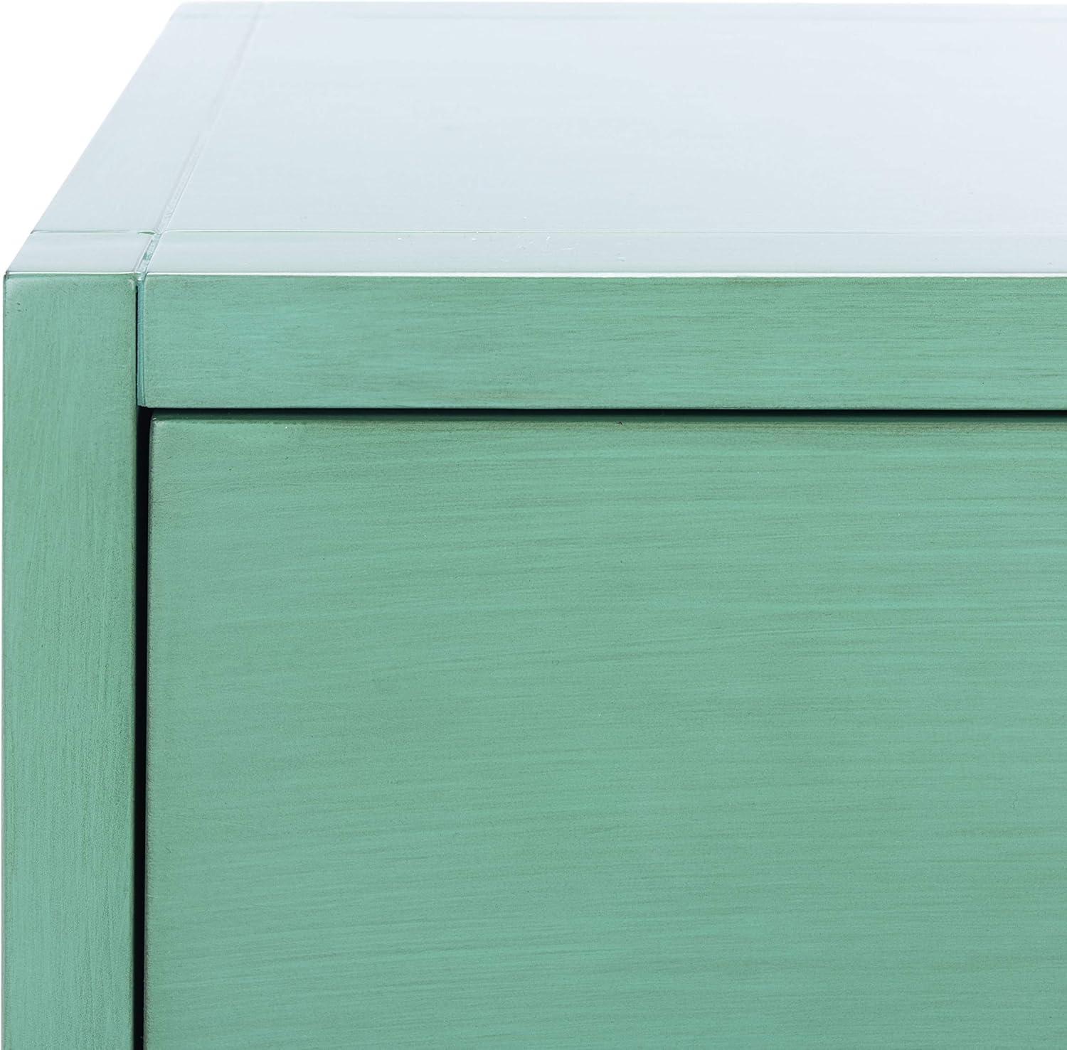 SAFAVIEH Odilia 1 Drawer Solid Retro Nightstand, Turquoise