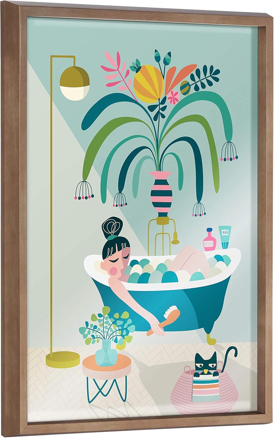 Time to Relax Framed Glass Poster with Gold Accents