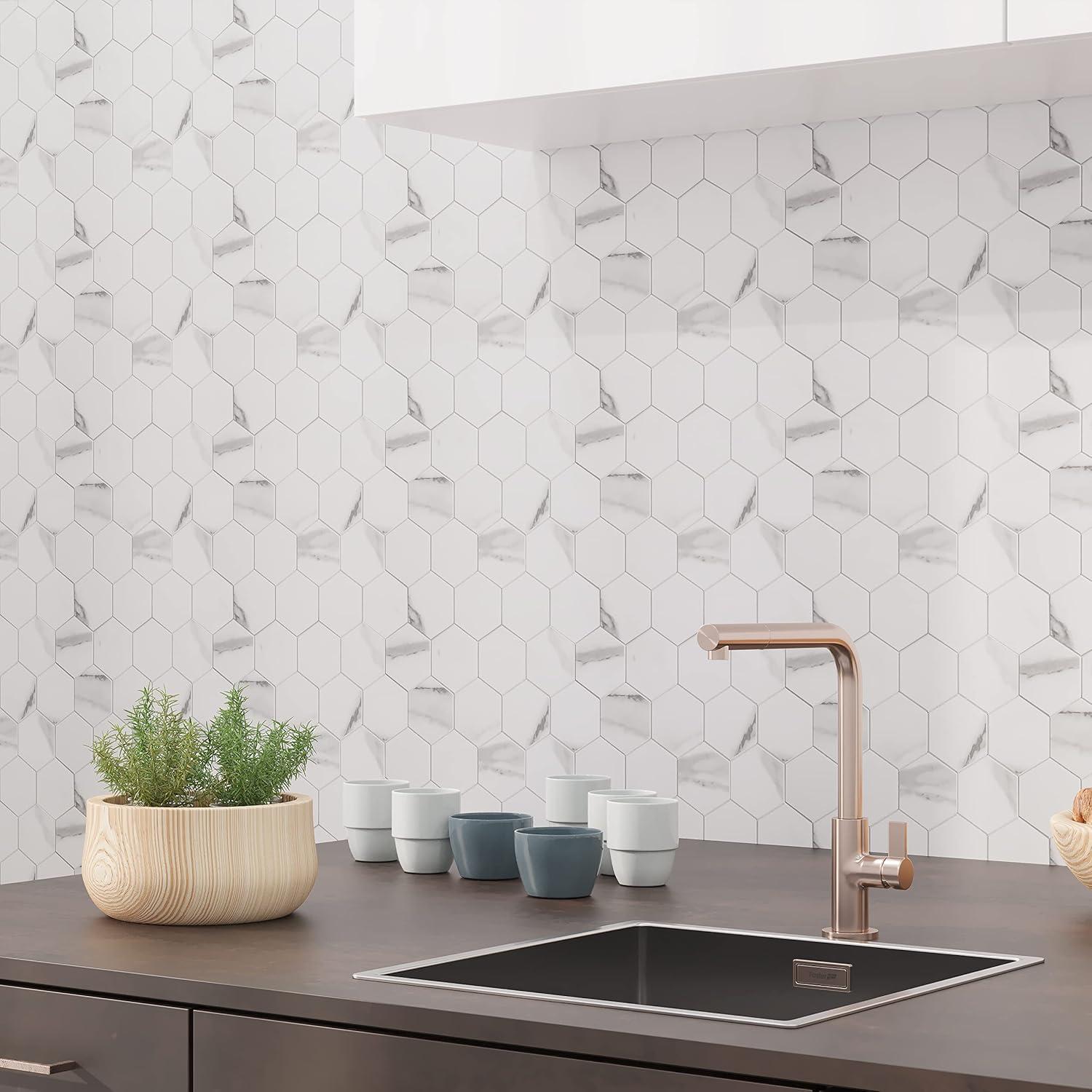 Avant Decor 3.27'' W x 2.88'' L Engineered Stone Peel and Stick Mosaic Tile