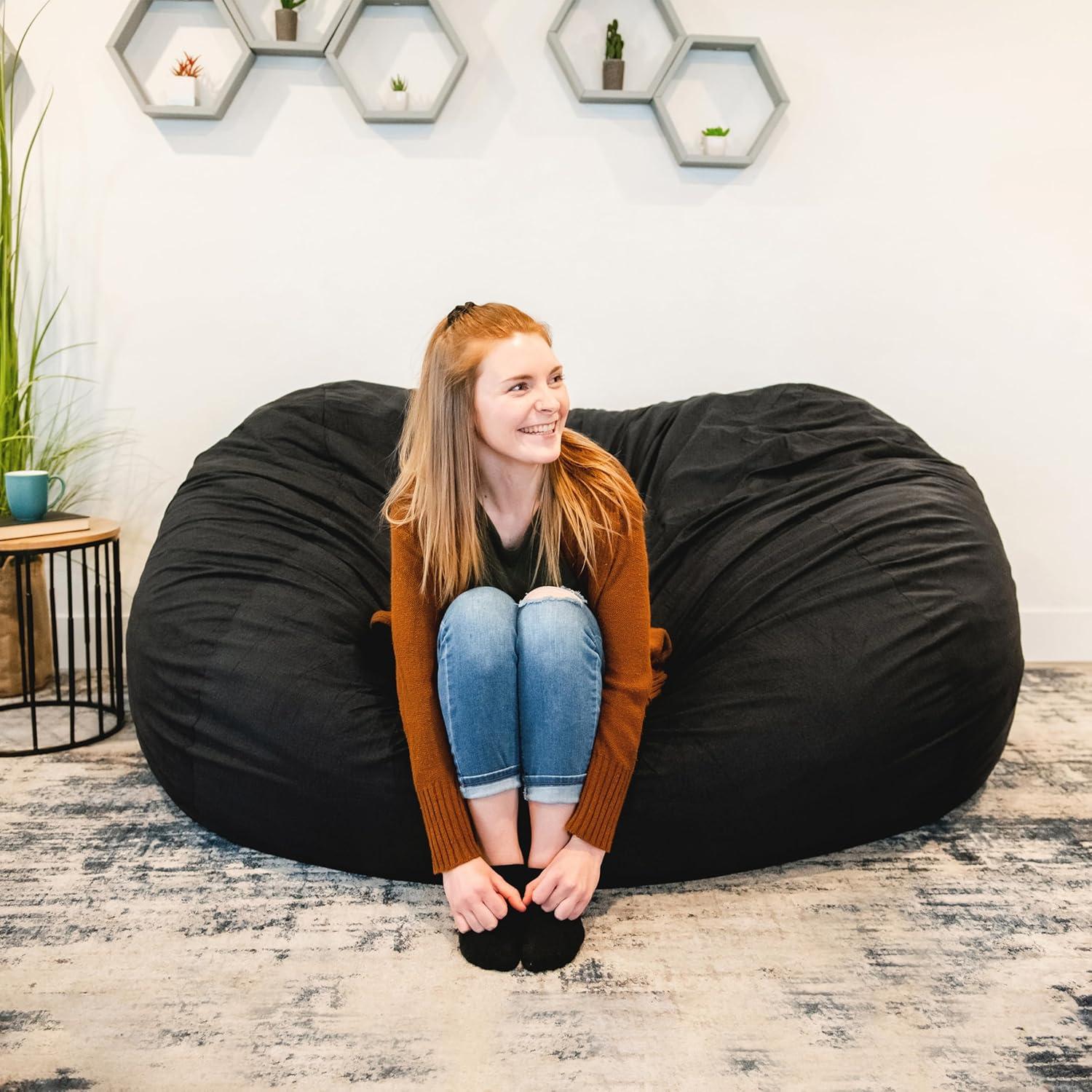 Big Joe Giant Foam Filled Bean Bag Sofa with Soft Removeable Cover